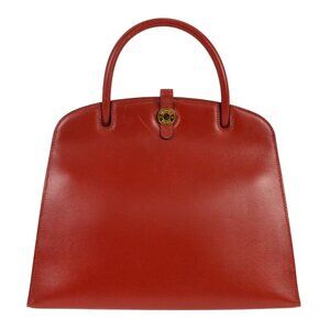 Hermes Red Box Calf Dalvy 30 MM Handbag □A 12Z NQ04985